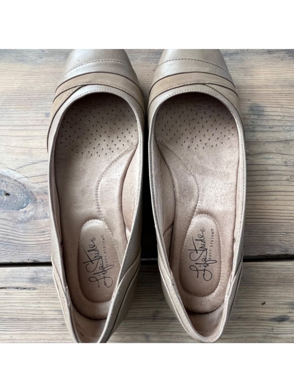 LifeStride Tan Ballet Flats Womens 9 Round Toe Comfort - Picture 7 of 8